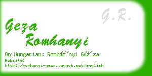 geza romhanyi business card